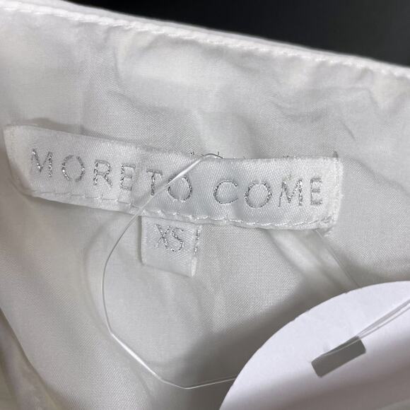 More To Come Nora Asymmetrical‎ Dress White Mini One Shoulder Side Cutout Sz XS - Picture 11 of 13